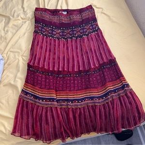 Boho midi skirt